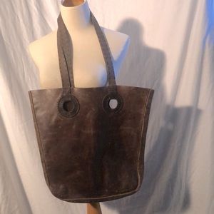Genuine Leather Dark Tote